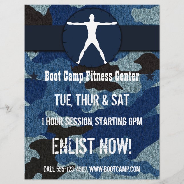 Body Madness Blue Cloud Camouflage Boot Camp Flyer (Vorne)