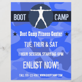 Body Madness Boot Camp Fitness Blue Camo Flyers Flyer