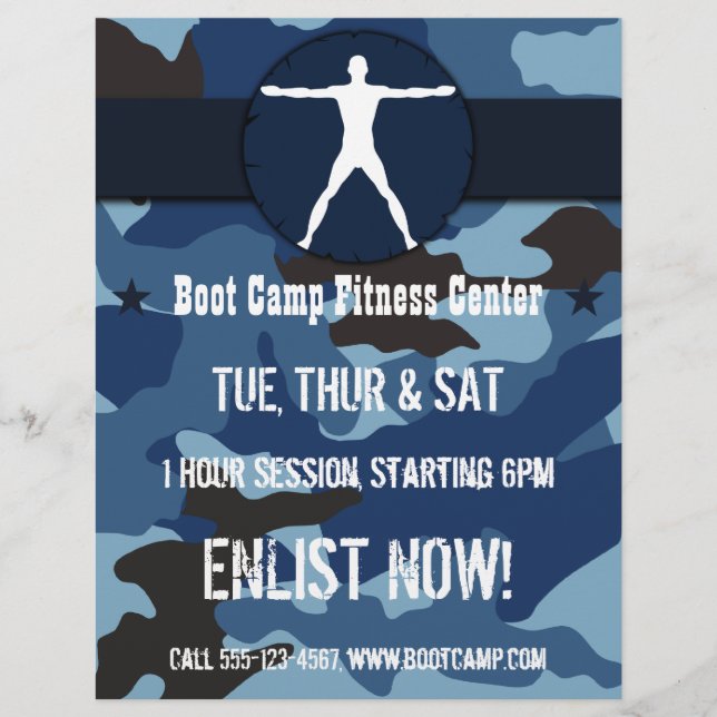 Body Madness Dark Blue Camouflage Boot Camp Flyer (Vorne)