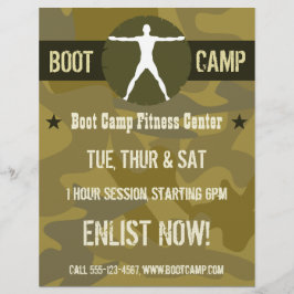 Body Madness Dark Green Camo Boot Camp Flyers Flyer