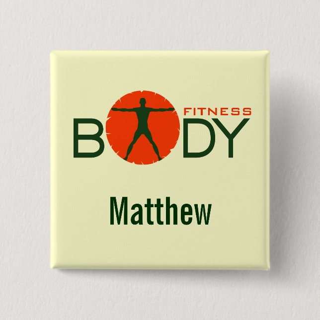 Body Madness Fitness Personal Trainer Square Abzei Button (Vorderseite)