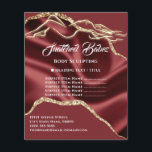 Body Massage Skulpting Gold Preisliste Burgund Flyer<br><div class="desc">FlorenceK Luxus-Beauty-Salon-Sammlung</div>