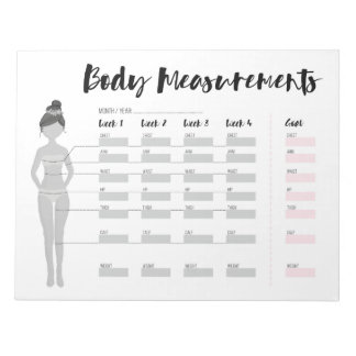 Body Measurement Tracker Notizblock