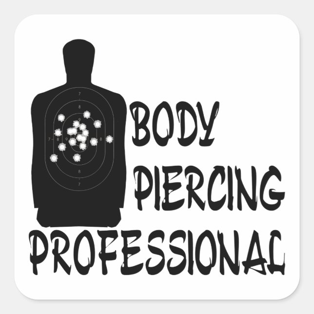 Body Piercing Beruflich Quadratischer Aufkleber (Vorderseite)