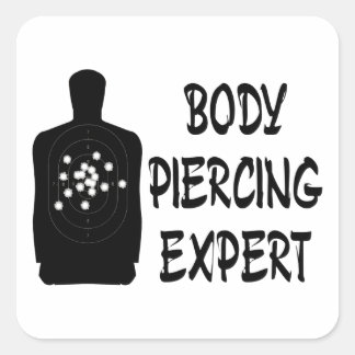 Body Piercing Experte Quadratischer Aufkleber