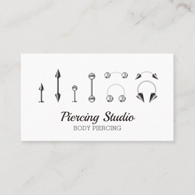Body Piercing Studio Sterling Silver Juwelier Visitenkarte (Vorderseite)