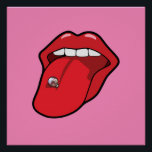 Body Piering Pop Art Poster<br><div class="desc">Illustration der durchbohrten Zunge mit metallischem Barbell . Passen Sie es an! Fügen Sie Ihren eigenen Text hinzu. Ändern Sie den Posterstil,  die Farbe,  die Bildgröße und die Position. Du kannst auch deinen eigenen Text mit Editor hinzufügen und auch die Hintergrundfarbe ändern!</div>