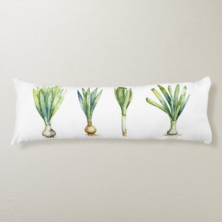 Body Pillow with Spring Onion Illustration Seitenschläferkissen