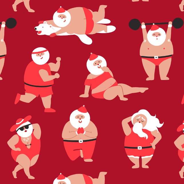Body Positive Santa Holiday Wrapping Paper Geschenkpapier (Von Creator hochgeladen)