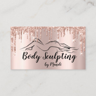 Body Sclupting Beauty Logo Glitzer Tropfen Visitenkarte
