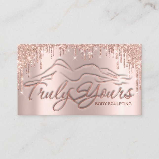 Body Sclupting Logo Social Media Rose Blush Visitenkarte (Vorderseite)
