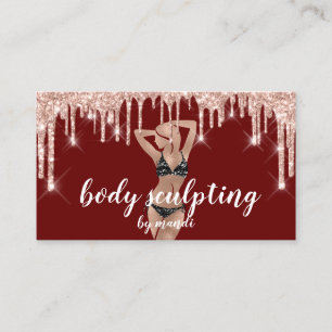 Body Sclupting Massage Logo Bikini Tropfen QR Code Visitenkarte