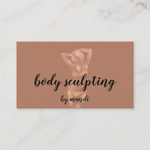 Body Sclupting Massage Logo Rose Care Bikini QR Visitenkarte