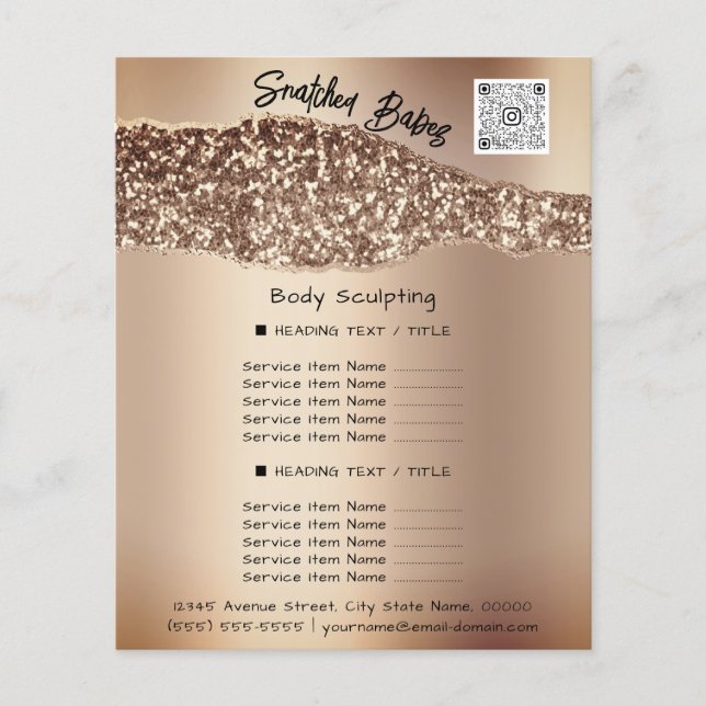 Body Sculpting Beauty Hair Salon QR LOGO Rose Flyer (Vorne)