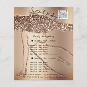 Body Sculpting Beauty Hair Salon QR LOGO Rose Flyer