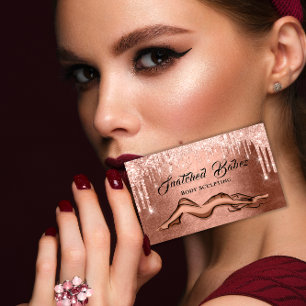 Body Sculpting Beauty Logo Massage QE CODE Rose B Visitenkarte
