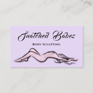 Body Sculpting Beauty Logo Massage QRCODE Lila Visitenkarte