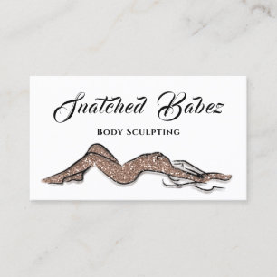 Body Sculpting Beauty Logo Massage QRCODE Rose Visitenkarte