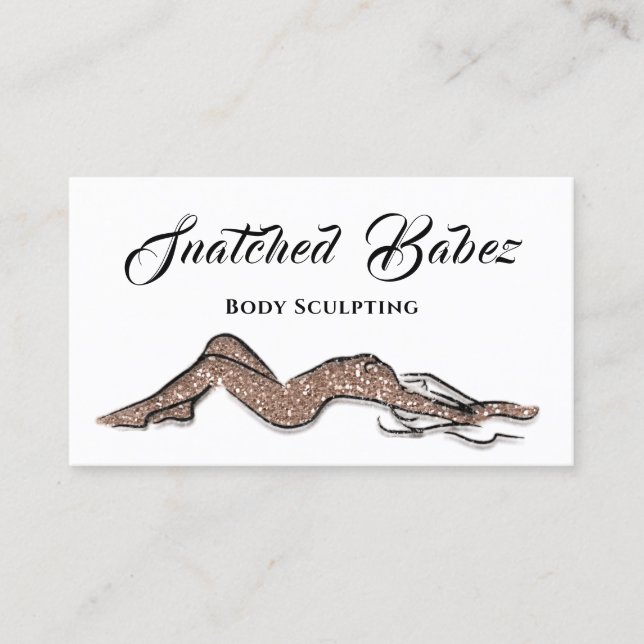 Body Sculpting Beauty Logo Massage QRCODE Rose Visitenkarte (Vorderseite)