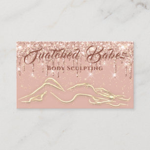Body Sculpting Beauty Logo Massage Tropfen Gold Visitenkarte