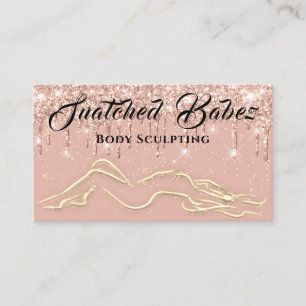 Body Sculpting Beauty Logo Massage Tropfen Rose Visitenkarte