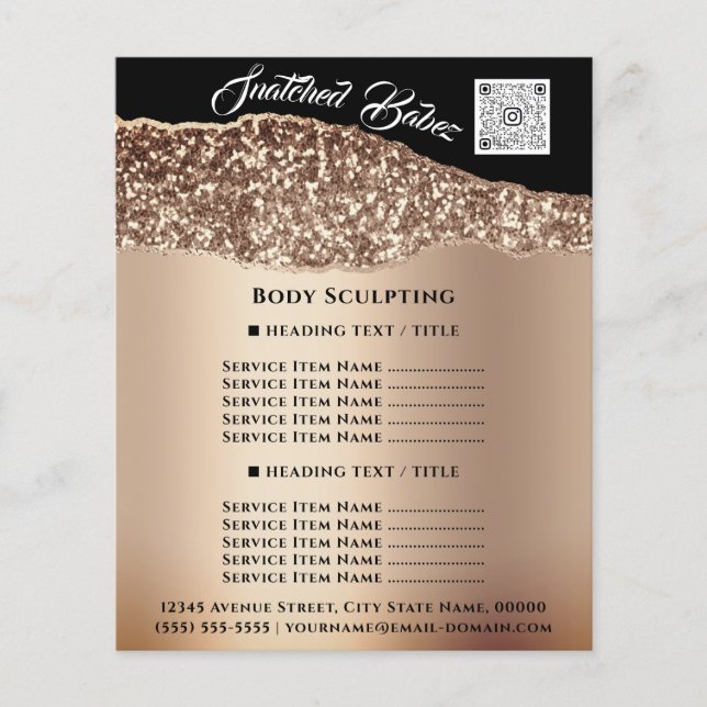 Body Sculpting Gebäude Beauty Hair Salon QR LOGO Flyer (Vorne)
