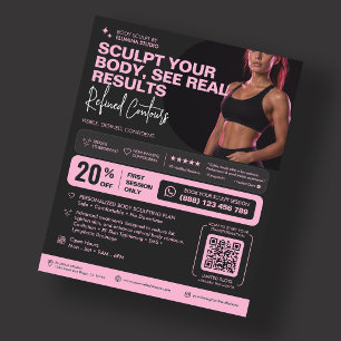 Body Sculpting Schlankheits MedSpa Klinik Pink Sch Flyer