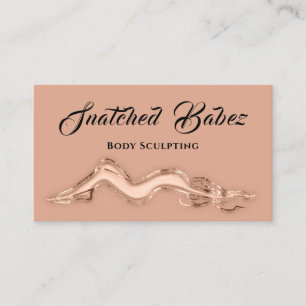 Body Sculpting Schönheitslogo Massage QRCODE Rose Visitenkarte