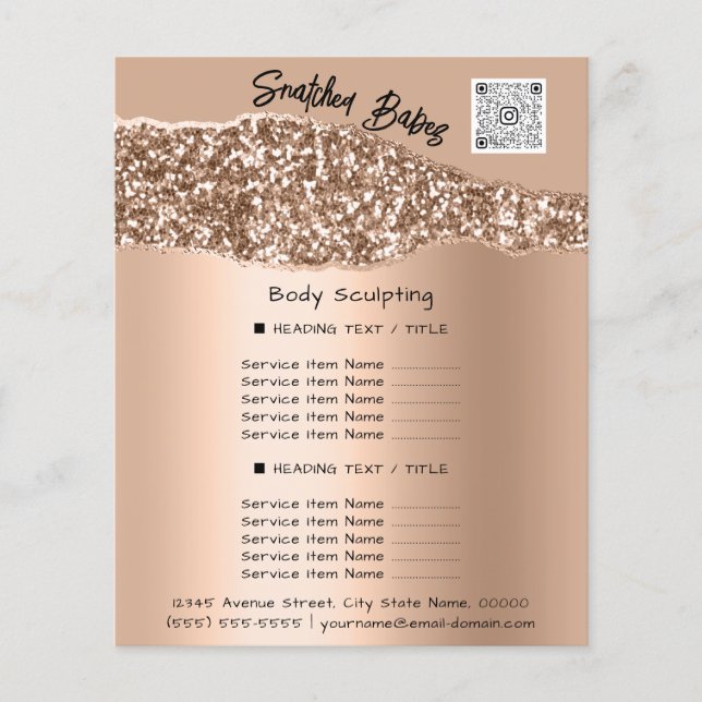Body Sculpting Schönheitssalon QR LOGO Beilage Flyer (Vorne)