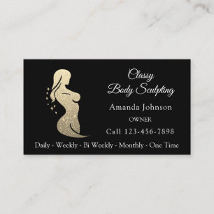 Body Shaping Sculpting Massage Gold Black QR CODE Visitenkarte
