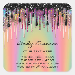 Body Soap Balm Kosmetikshop Tropfen Rose Quadratischer Aufkleber