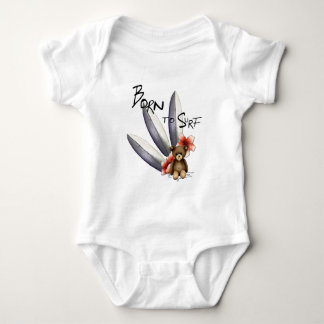 Body weißes Baby „Born to surf“, Teddy und Blumen Strampler