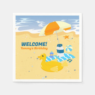 Bodyboard Junge Spaß Strand Geburtstagsparty Serviette