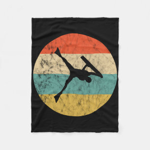 Bodyboarder Vintage Retro Sonnenuntergang Surfen B Fleecedecke
