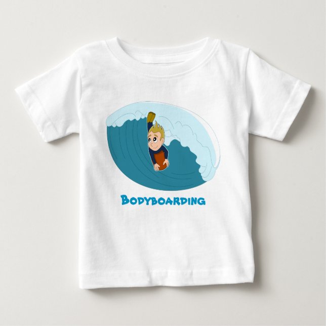 Bodyboarding Cartoon T - Shirt (Vorderseite)