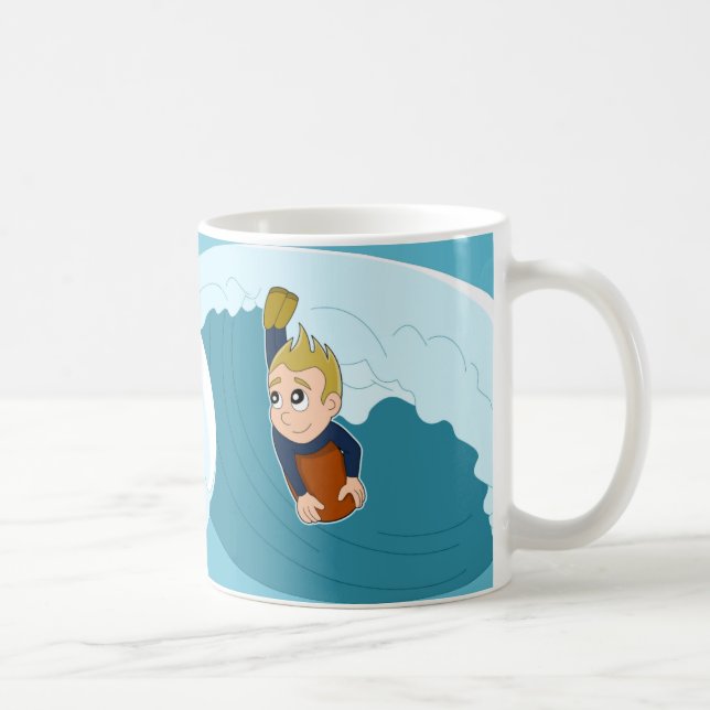 Bodyboarding Cartoon Tasse (Rechts)