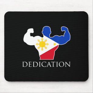 Bodybuilde der philippinischen Flagge Mousepad