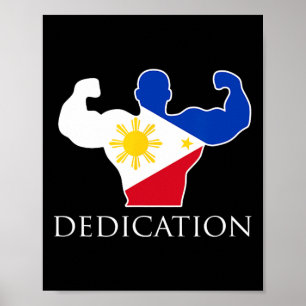 Bodybuilde der philippinischen Flagge Poster