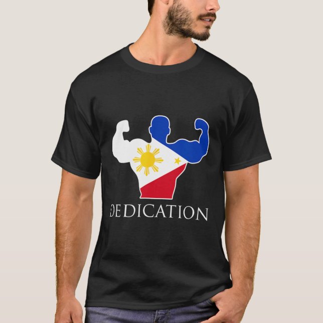 Bodybuilde der philippinischen Flagge T-Shirt (Vorderseite)