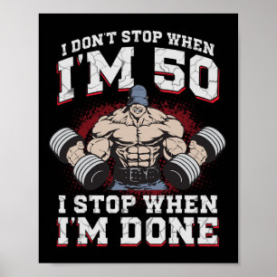 Bodybuilder 50er Geburtstag 50 Jahre alt Gym Worko Poster