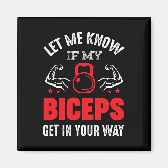 Bodybuilder Biceps Gym Fitness Workout Motivation Magnet (Vorne)