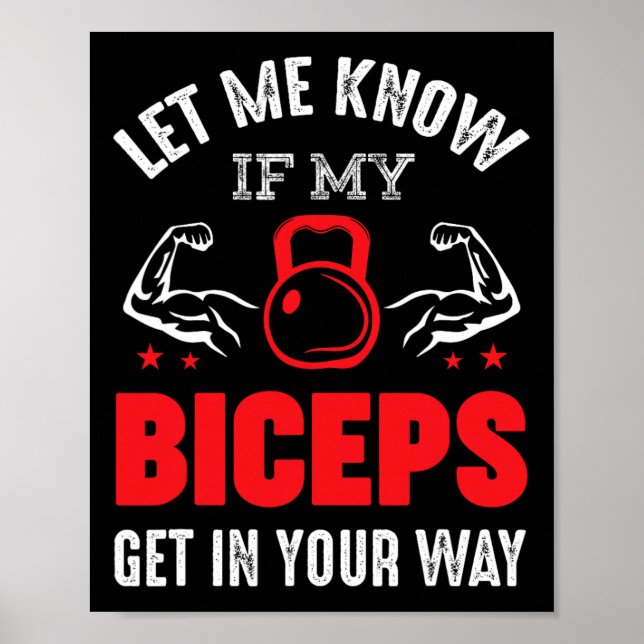 Bodybuilder Biceps Gym Fitness Workout Motivation Poster (Vorne)