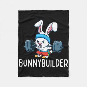 Bodybuilder Bunny Oaster Bunnybuilder Fitness Gym Fleecedecke