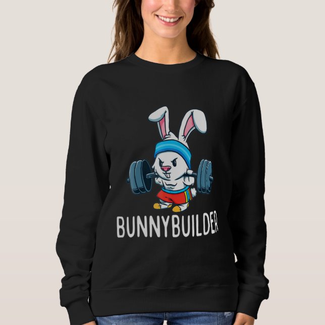 Bodybuilder Bunny Oaster Bunnybuilder Fitness Gym Sweatshirt (Vorderseite)