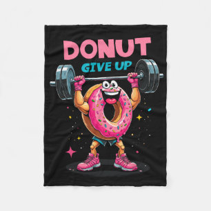 Bodybuilder-Donut-Gib-Nicht-Auf-Humor-Gym-Workout- Fleecedecke