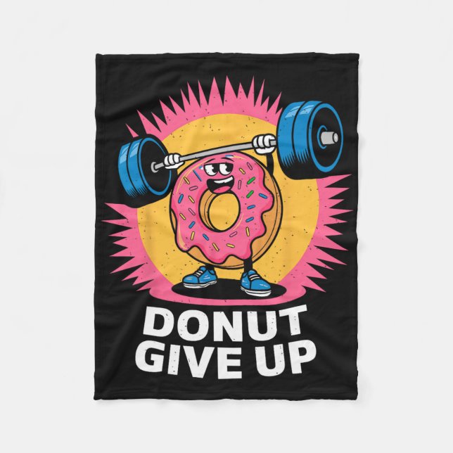 Bodybuilder Donut Give up Spaß Gym Workout Joke m Fleecedecke (Vorderseite)