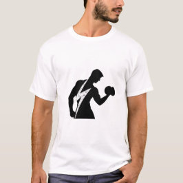 Bodybuilder Fitness Grafik Herren Weißes T-Shirt
