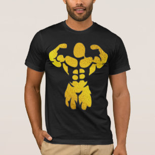 Bodybuilder Goldfolie T-Shirt