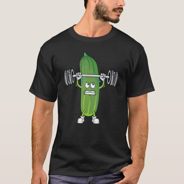 Bodybuilder Gurke Gemüse Pflanze Vegetarier Ve T-Shirt (Vorderseite)