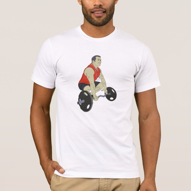 Bodybuilder hebt Gewichte T-Shirt (Vorderseite)